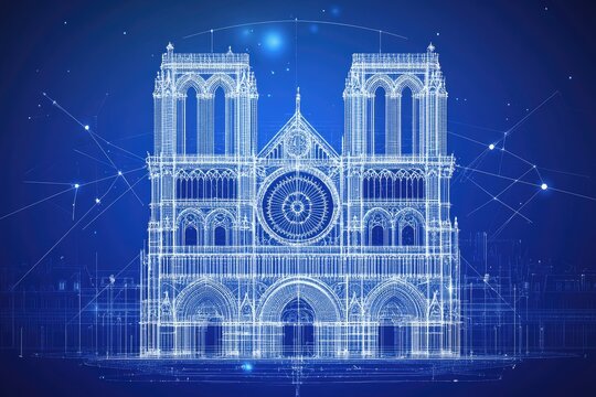 Architectural rendering of a cathedral