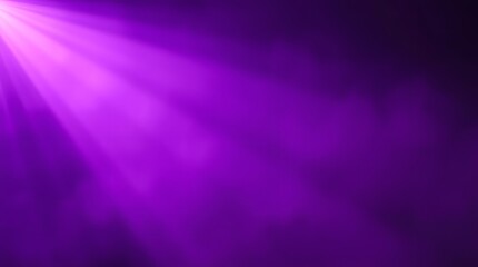 Purple Spotlight Background, Bright Rays, Dramatic Lighting, Smoky Atmosphere, Abstract Design