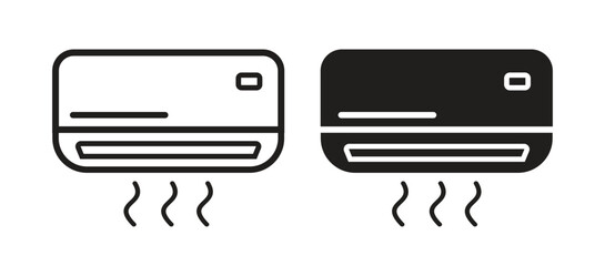 Illustration vector of Air conditioner isolated icon, air conditioning cooling outline vector icon with editable stroke
