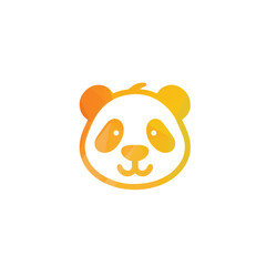 Abstract Creative Panda Logo With Orange Gradient Design