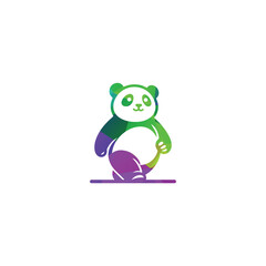 Colorful Walking Panda Vector Illustration
