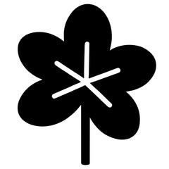  Simple black flower with white center, vector illustration