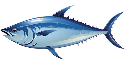 Realistic Atlantic Bluefin Tuna Swimming in Ocean Illustration for Design Projects