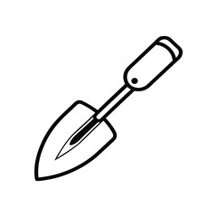 Trowel with Handle Vector – Gardening and DIY Projects Symbol

