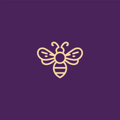 Bee logo in clean, simple line art illustration style.