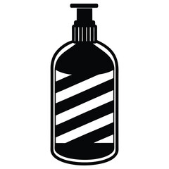 barber element isolated antiseptic bottle on white