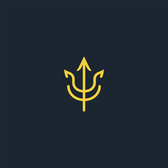 Obraz premium Geometric trident logo with bold, angular modern design.