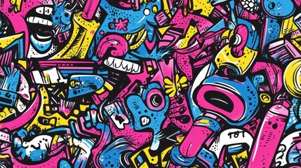 Vibrant abstract graffiti pattern