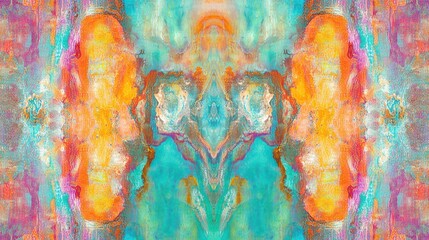 Abstract symmetrical pattern, vibrant colors