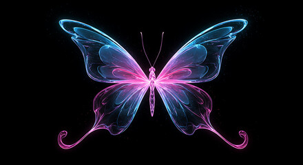 butterfly on black background