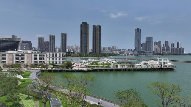 Shenzhen Shekou Culture and Arts Mall Center,a new landmark blending shopping, art, offices, and parks. Seamlessly connecting city and coast, a relaxing hub and a must-see in the Greater Bay Area