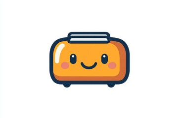 Happy Orange Toaster Cartoon Illustration Pixel Art