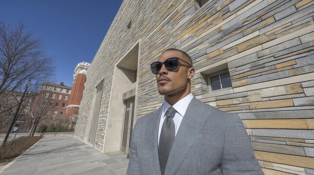 Confident professional, urban setting, powerful visual - abstract pattern texture background