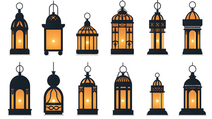 Obraz premium Elegant Black Ramadan Lanterns Decor for Celebrating Religious Festivals