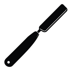 barber element isolated leather razor strop on whi