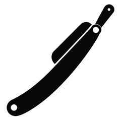 barber element isolated straight razor on white ba