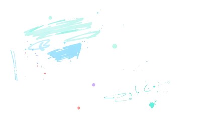 Abstract pastel watercolor background with light blue, mint green, and soft pink splashes and dots on white.