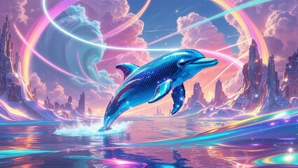 Fototapeta premium dolphin jumping in water