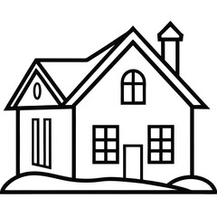Isolated Black Vector house With White Background