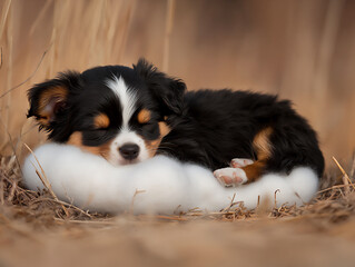 sleeping chihuahua puppy fluffy cloud pastel