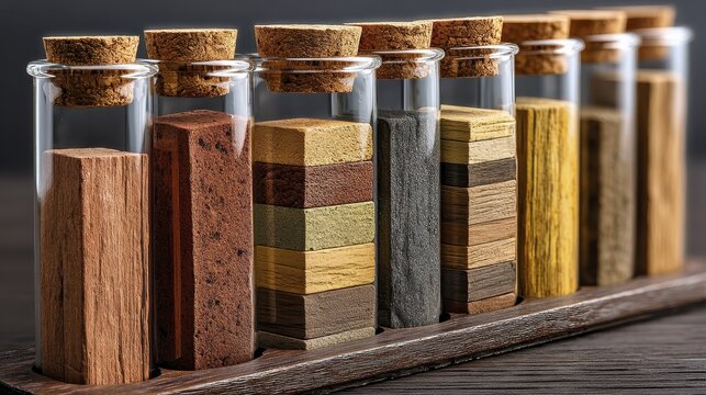 Close-up of soil samples in test tubes, heavy metal contamination analysis - equipment sample testing contamination test