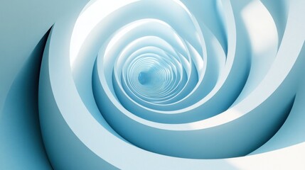 Fototapeta premium Abstract Blue Swirling Tunnel: A 3D Render of a Hypnotic Spiral