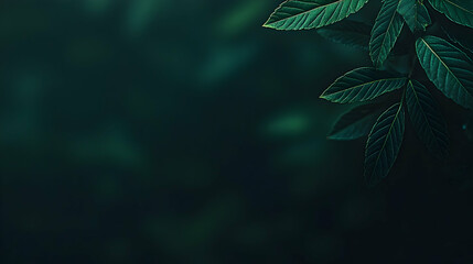 Dark Green Leaves on Soft Background for Nature-themed Projects