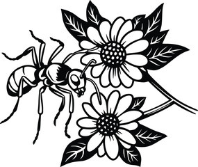 Floral With Ant svg, Ant svg, Floral Aunt svg