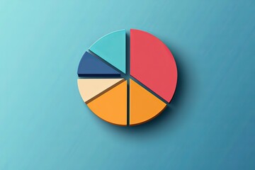 Fototapeta premium Colorful 3D Pie Chart Data Infographic Business Presentation Marketing Strategy Colorful Segments Statistics Data Analysis Report Financial Growth Planning Success Visual Business 