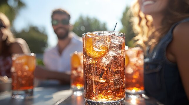 Refreshing cocktails on a sunny patio