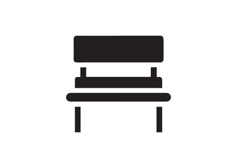 Sitting bench silhouette vector