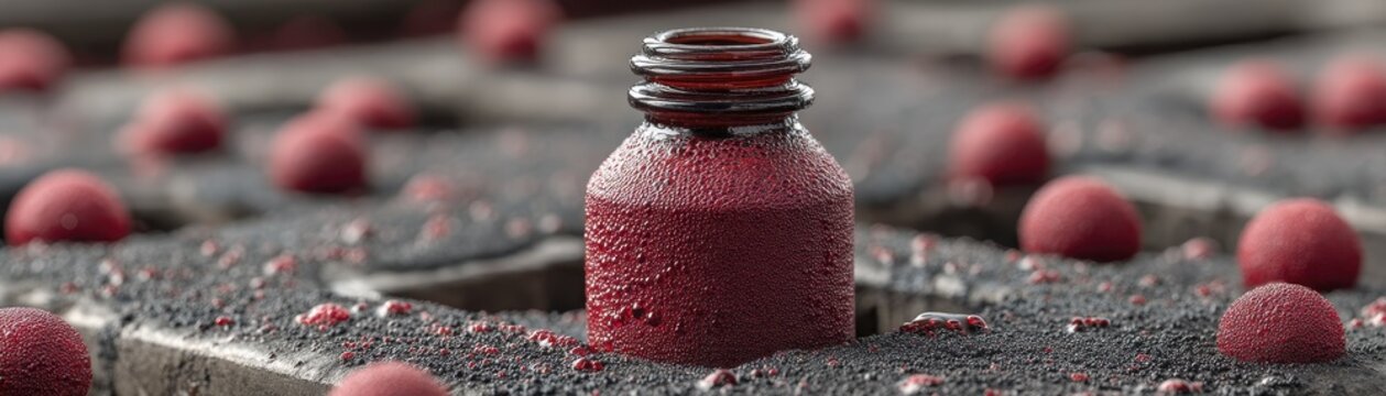 Close-up of vibrant chemical liquid in industrial setting, AI-assisted process - equipment vats manufacturing