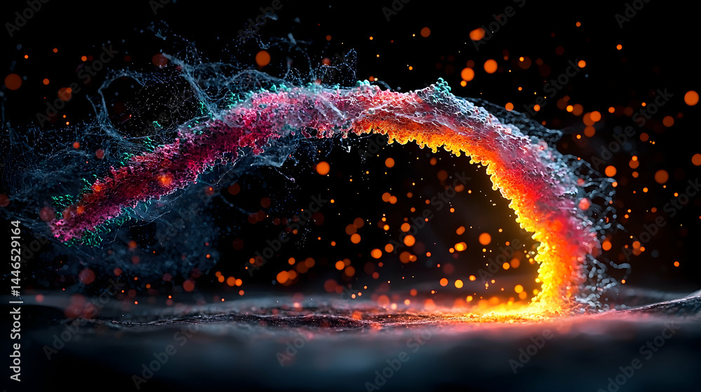 Aufkleber abstract artwork depicting a flowing stream of energy. suggests digital design science fiction or a 