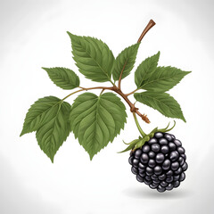 Flat vector illustration of a blackberry, clean lines, modern design, isolated on white background