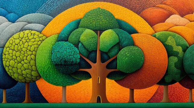 Vibrant natural scene depicting symbiotic relationships & resource replenishment Sustainable growth, thriving ecology - symbiosis ecosystem ecology