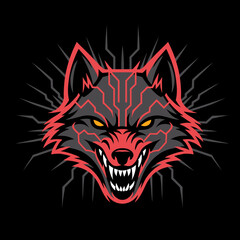 wolf head vector