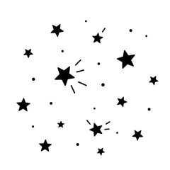 Fototapeta premium Celestial Dance: A charming and minimalist depiction of stars twinkling against the night sky, perfect for evoking feelings of wonder and celestial beauty.