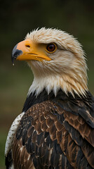 Obraz premium Crested Caracara with Black-and-White Markings and Focused Eyes