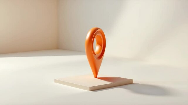 Travel infographic featuring an orange location emblem in isometric perspective