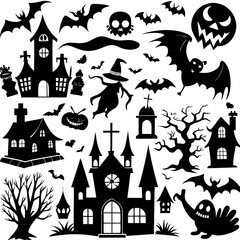 Halloween Silhouette Elements Collection