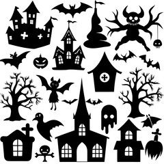 Halloween Silhouette Elements Collection