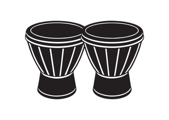Bongo drums silhouette vector