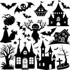 Halloween Silhouette Elements Collection