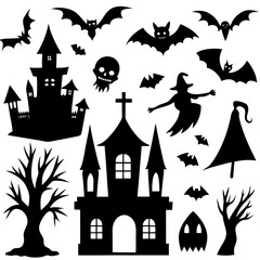 Halloween Silhouette Elements Collection