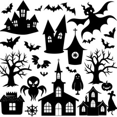 Halloween Silhouette Elements Collection