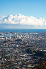 冬の静岡県静岡市清水区の街並み