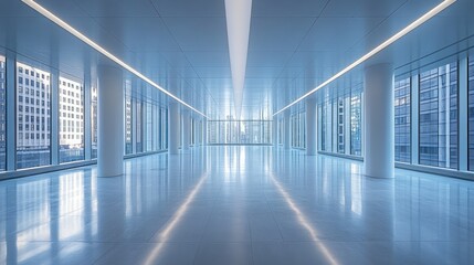 Fototapeta premium Empty modern office hallway