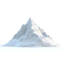 Snow-capped mountain summit winter wonderland 3d render isolated environment aerial view nature's majesty