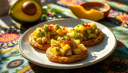 Colorful Tropical Fruit Salad with Toasted Corn Tortillas