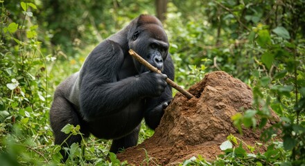 Gorilla with Stick, Photo